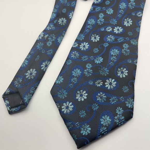 Kai Long Other - Kai Long 100% Silk Hand Made Blue Paisley Floral Men's Tie